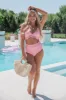 Carefree Days Ahead Pink Floral Printed High Waisted Bikini Bottoms FINAL SALE sold by Pink Lily