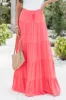 Summer Dream Coral Tiered Maxi Skirt sold by Pink Lily