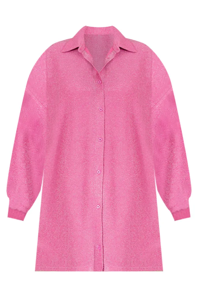 Forever Crushing Pink Shimmer Long Sleeve Mini Dress FINAL SALE sold by Pink Lily product image thumbnail 5