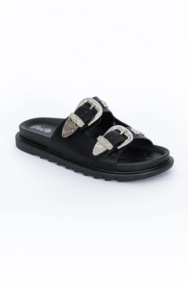 LeeAnn Black Double Buckle Western Sandal sold by Pink Lily product image thumbnail 5