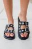 LeeAnn Black Double Buckle Western Sandal sold by Pink Lily