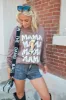 Mama Football Repeat Mocha Graphic Sweatshirt sold by Pink Lily