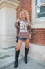 Mama Football Repeat Mocha Graphic Sweatshirt sold by Pink Lily