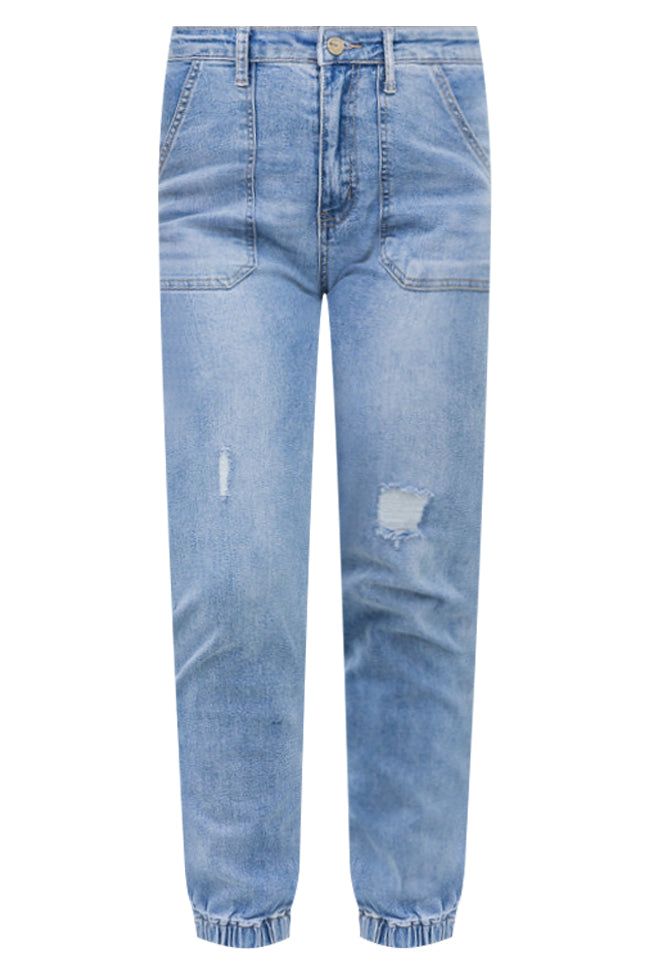 Let's Have Fun Medium Wash Denim Joggers FINAL SALE sold by Pink Lily product image thumbnail 4