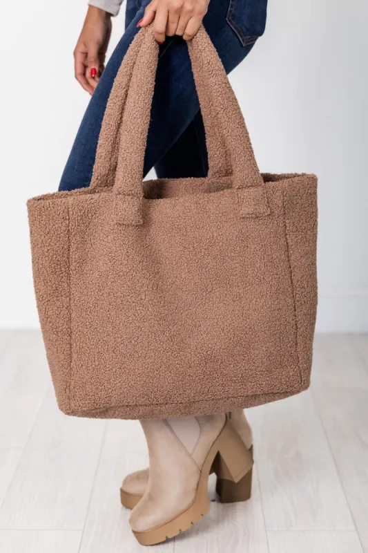 Still Your Best Light Brown Teddy Tote FINAL SALE sold by Pink Lily