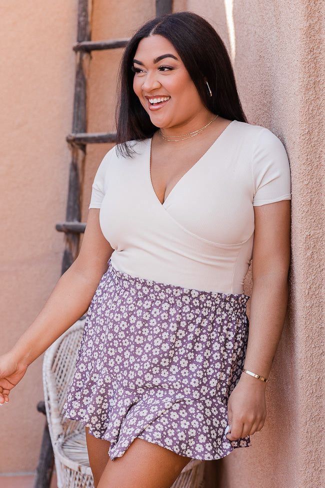 Always Better Together Purple Floral Flounce Skort sold by Pink Lily product image thumbnail 6