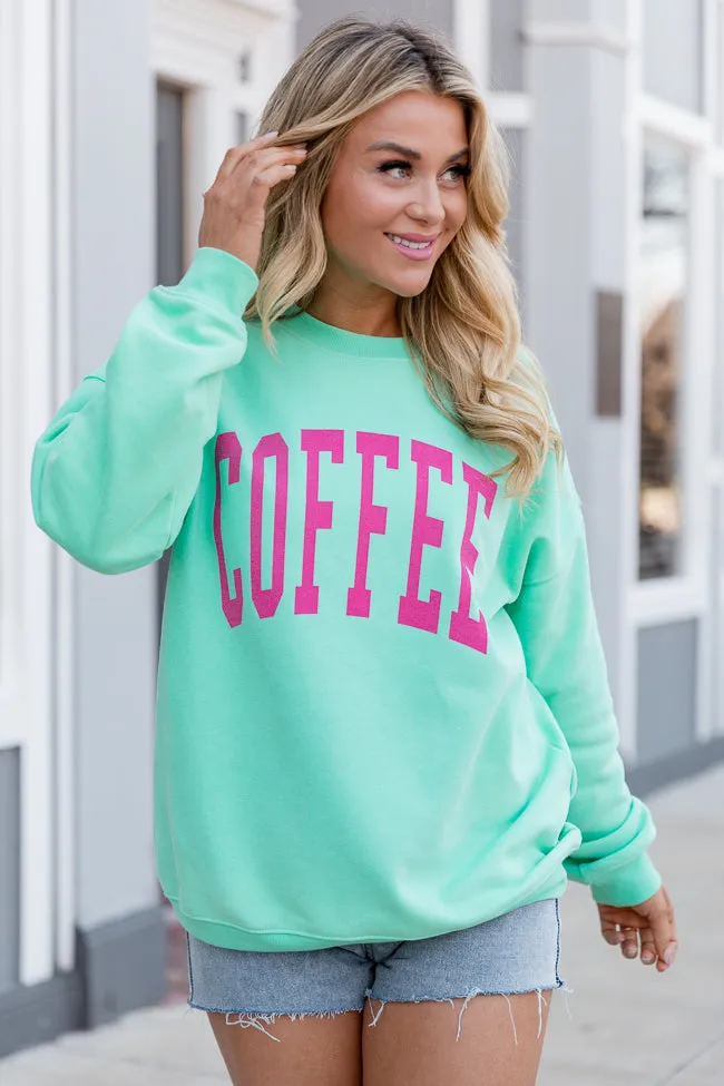 Coffee Block Lime Oversized Graphic Sweatshirt sold by Pink Lily product image thumbnail 2