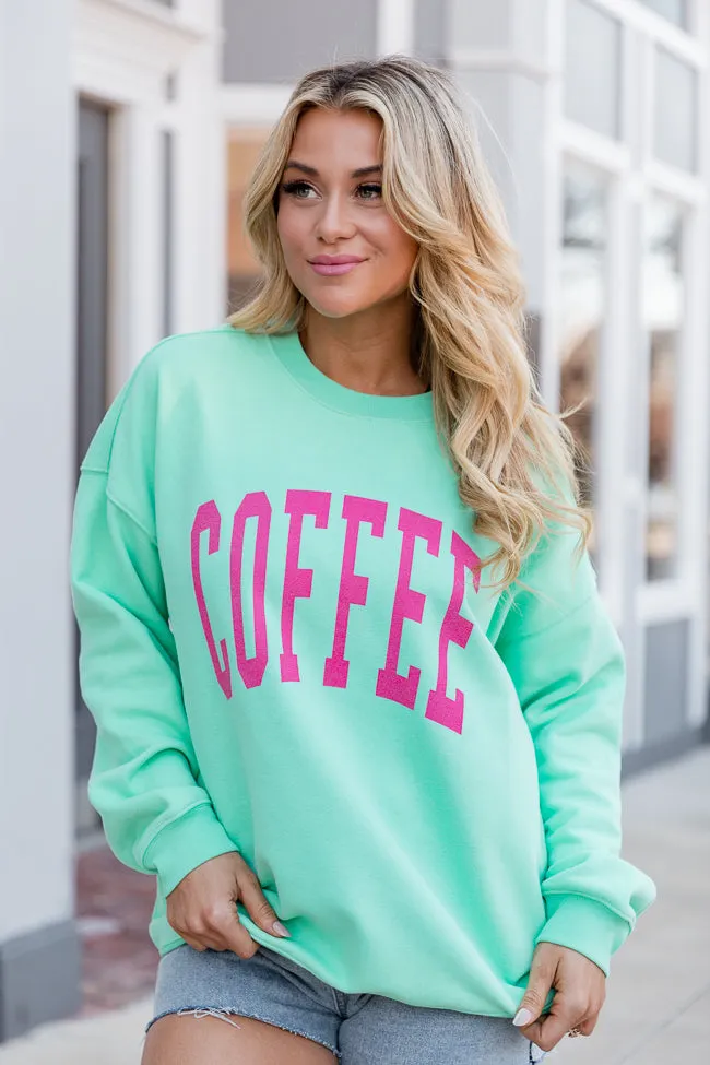 Coffee Block Lime Oversized Graphic Sweatshirt sold by Pink Lily product image thumbnail 4