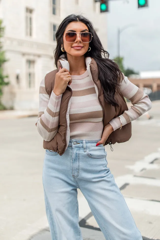 Where You See Fit Cocoa and Khaki Reversible Vest FINAL SALE sold by Pink Lily