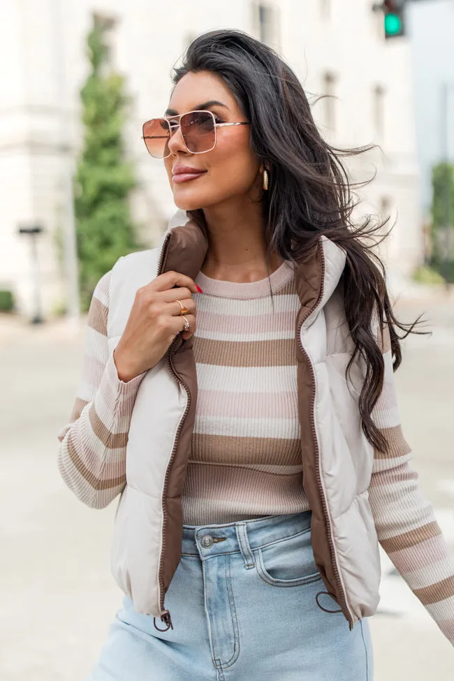 Where You See Fit Cocoa and Khaki Reversible Vest FINAL SALE sold by Pink Lily product image thumbnail 3