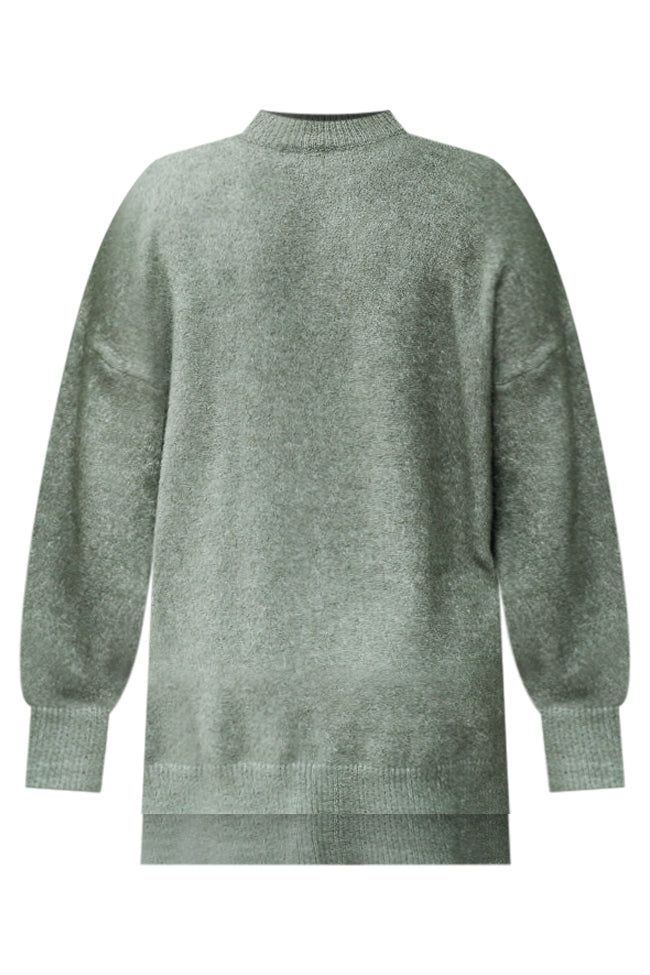 Never Wanna Go Olive Pocketed Oversized Sweater sold by Pink Lily product image thumbnail 9