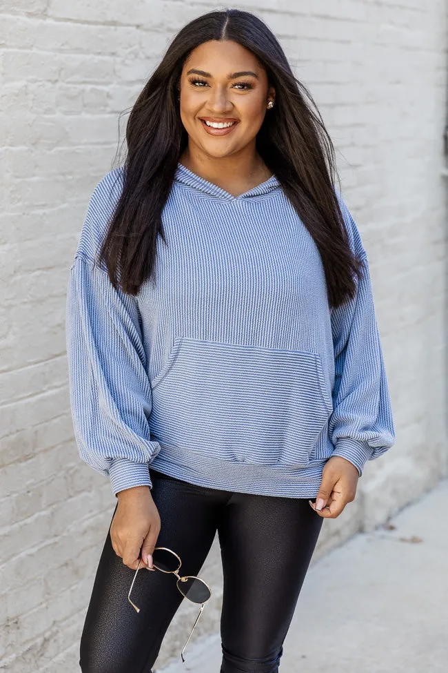 Stylish Splendor Blue Hoodie FINAL SALE sold by Pink Lily