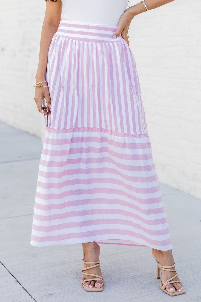 I Go Back Pink Striped Maxi Skirt FINAL SALE sold by Pink Lily