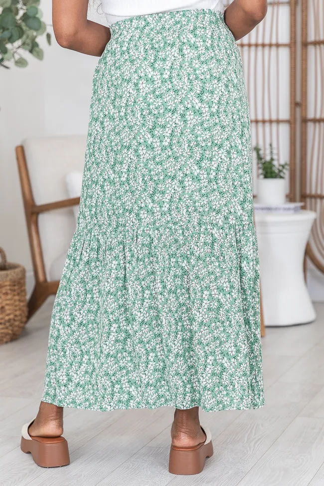 A Beautiful Day Sage Printed Maxi Skirt sold by Pink Lily product image thumbnail 4