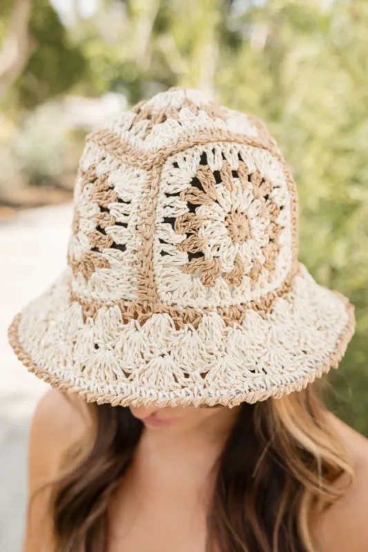 Ivory Crochet Bucket Hat FINAL SALE sold by Pink Lily