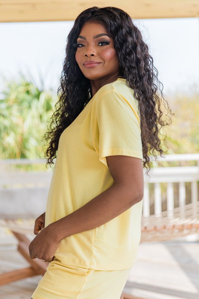 Over The Moon Yellow Lyocell Top sold by Pink Lily product image thumbnail 3