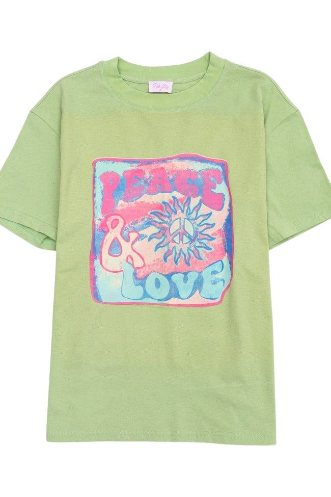 Peace And Love Mint Oversized Graphic Tee sold by Pink Lily product image thumbnail 4