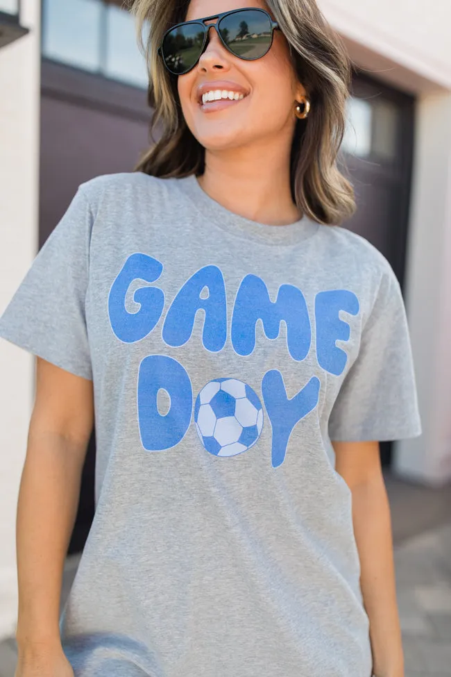 Game Day Soccer Light Grey Oversized Graphic Tee sold by Pink Lily product image thumbnail 2