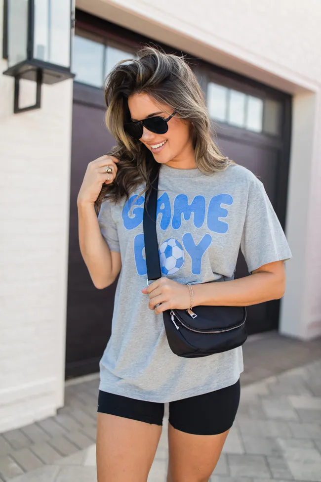 Game Day Soccer Light Grey Oversized Graphic Tee sold by Pink Lily product image thumbnail 3