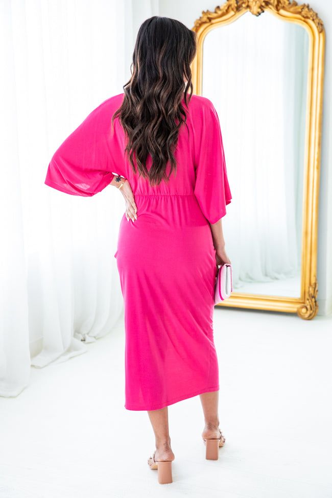 Can't Be Outdone Pink Twist Detail Midi Dress sold by Pink Lily product image thumbnail 5