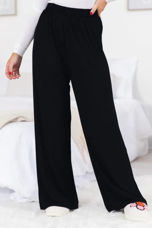What You Have Black Flowy Lounge Pants FINAL SALE sold by Pink Lily