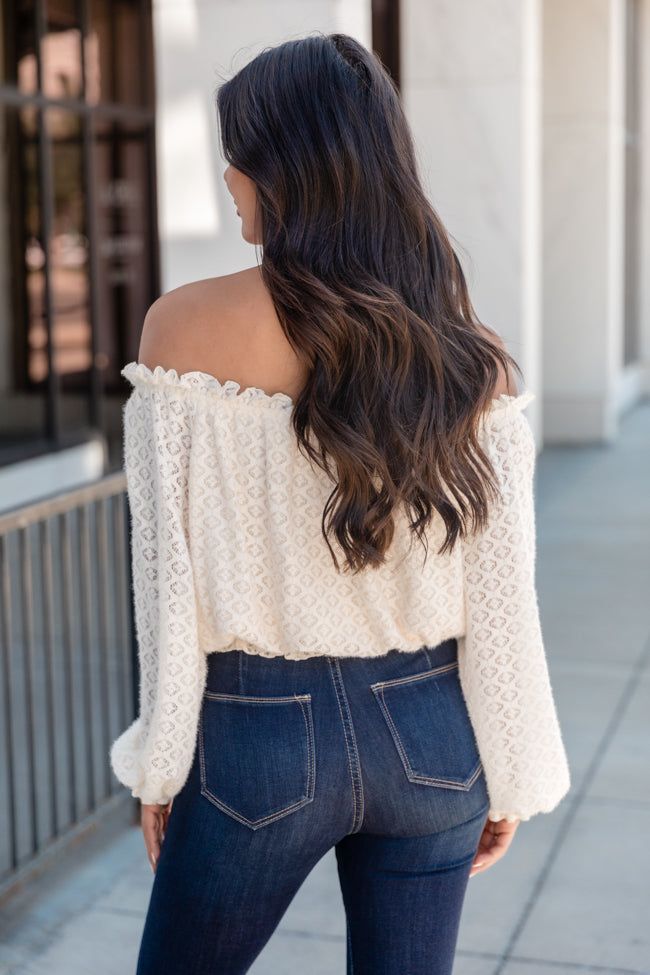 Now's Your Time Cream Lace Off The Shoulder Blouse sold by Pink Lily product image thumbnail 3