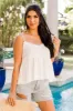 Summer Break Cream Frayed Hem Tank Top FINAL SALE sold by Pink Lily