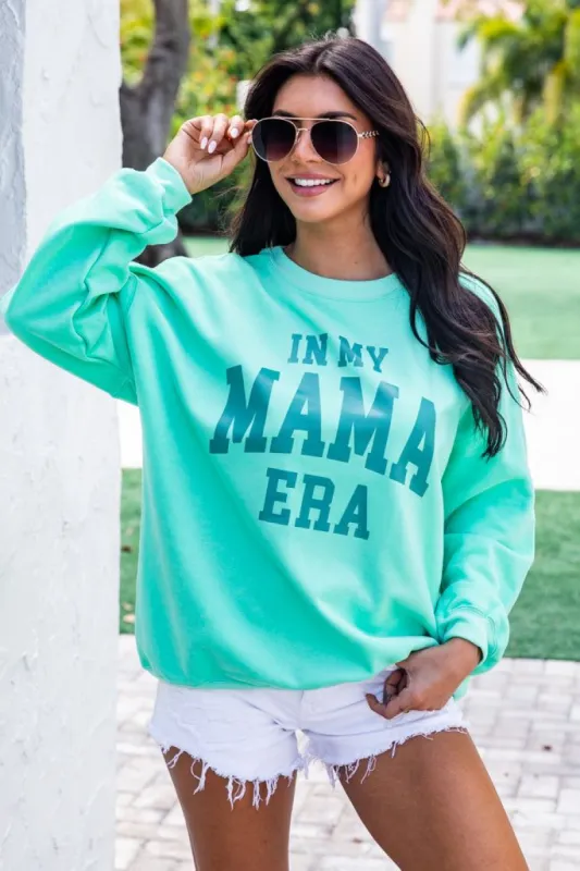 I'm In My Mama Era Lime Oversized Graphic sweatshirt sold by Pink Lily