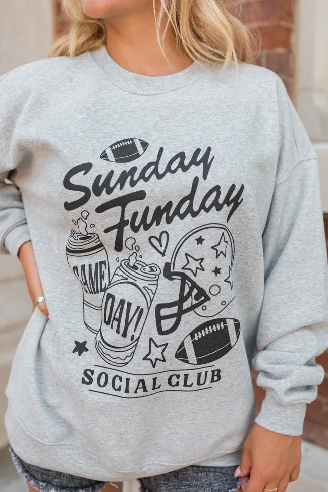 Sunday Funday Light Grey Graphic Sweatshirt SALE sold by Pink Lily product image thumbnail 3