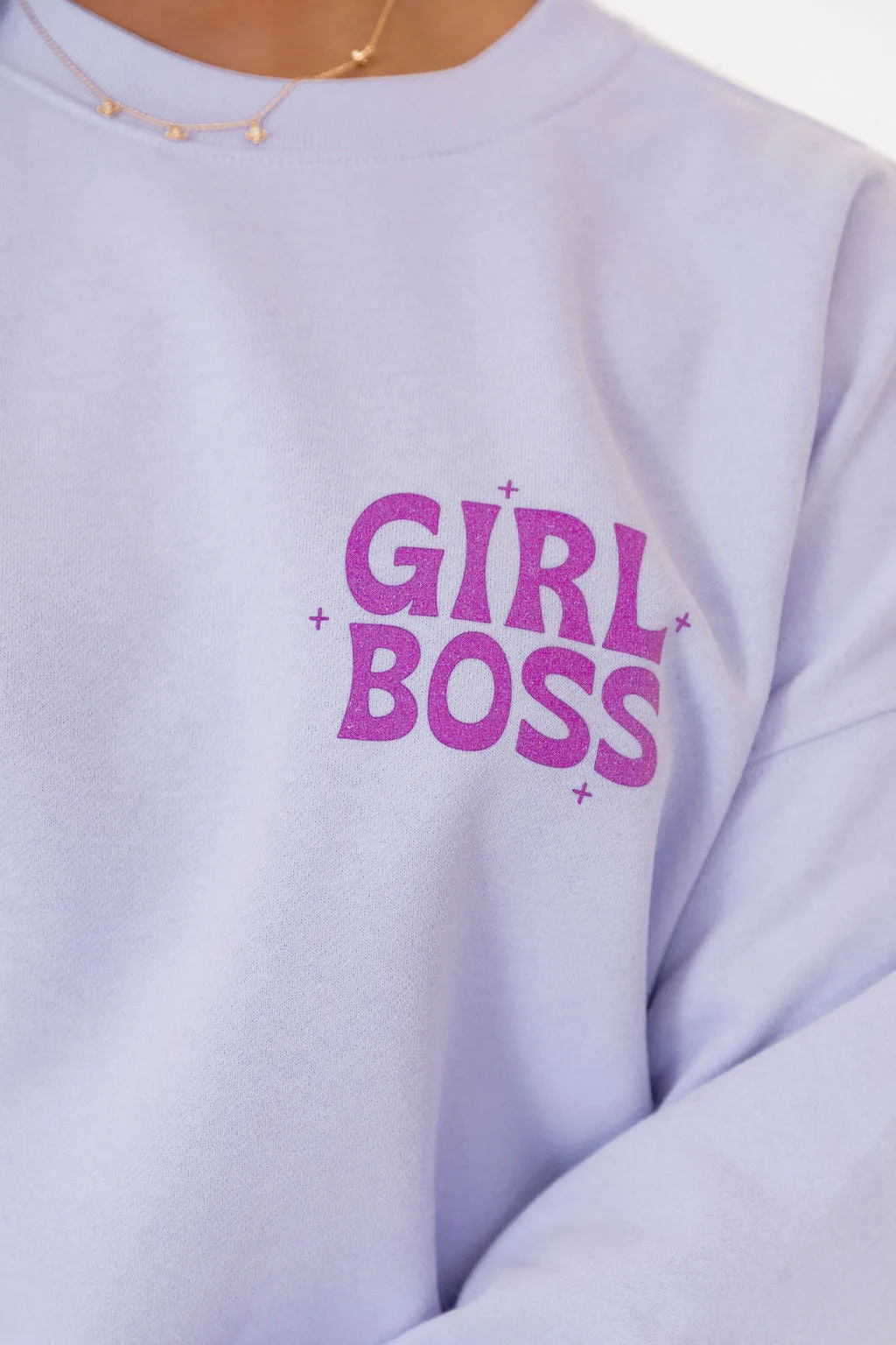 Girl Boss Lilac Oversized Graphic Sweatshirt sold by Pink Lily product image thumbnail 4