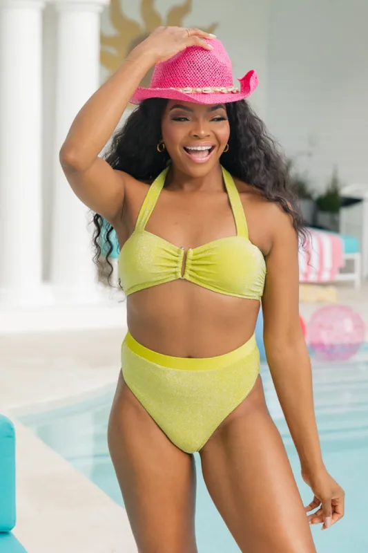 Classic Coastal Green Shimmer Bikini Top FINAL SALE sold by Pink Lily