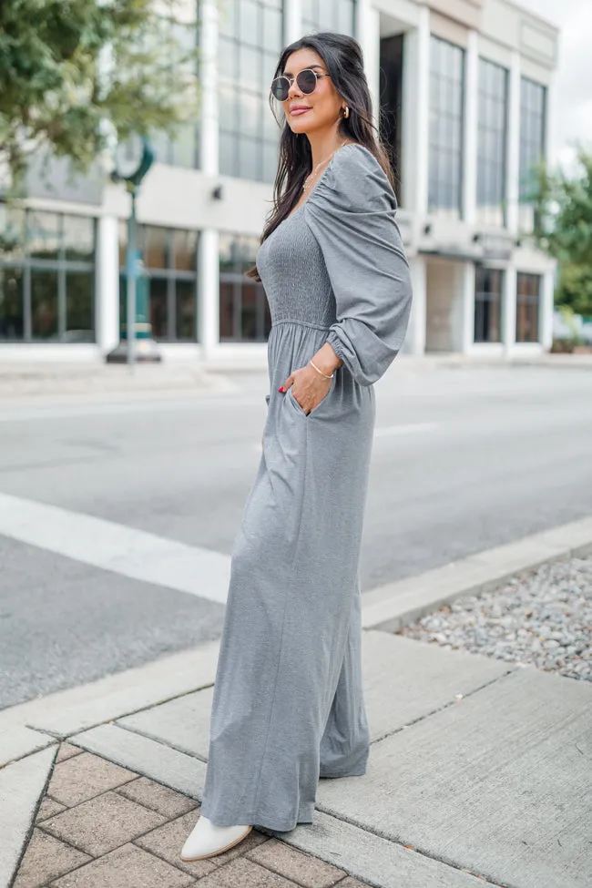 Deep In My Heart Heather Grey Knit Solid Jumpsuit FINAL SALE sold by Pink Lily product image thumbnail 4