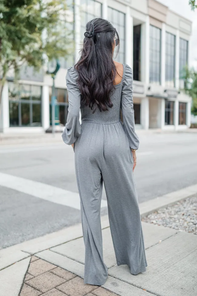 Deep In My Heart Heather Grey Knit Solid Jumpsuit FINAL SALE sold by Pink Lily product image thumbnail 5