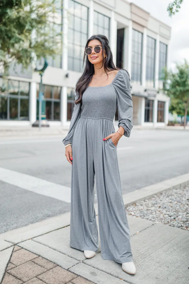 Deep In My Heart Heather Grey Knit Solid Jumpsuit FINAL SALE sold by Pink Lily product image thumbnail 2