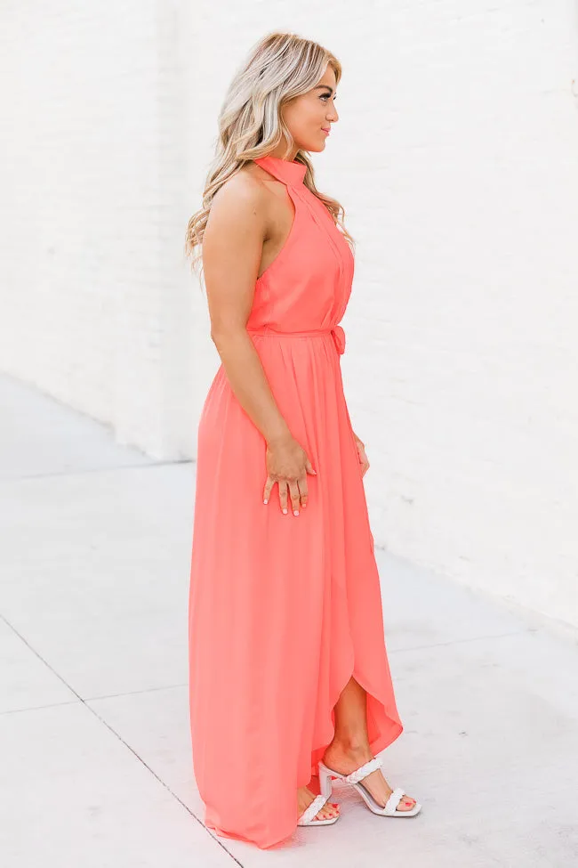 Tell Me About It Bright Coral Maxi Dress FINAL SALE sold by Pink Lily product image thumbnail 5