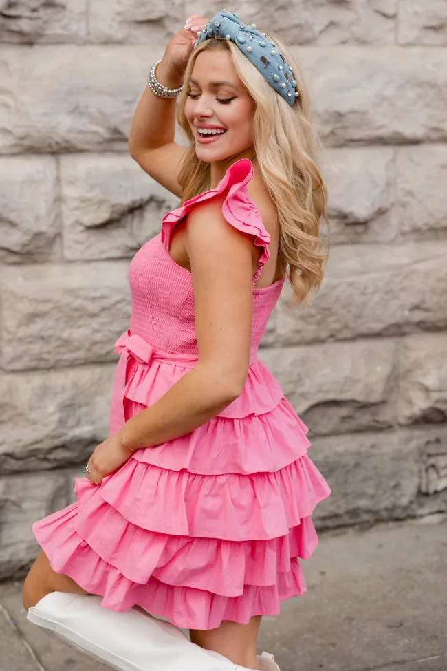 Born Iconic Pink Tiered Smocked Dress FINAL SALE sold by Pink Lily product image thumbnail 3