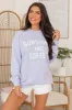Sunshine and Coffee Lilac Oversized Graphic Sweatshirt sold by Pink Lily