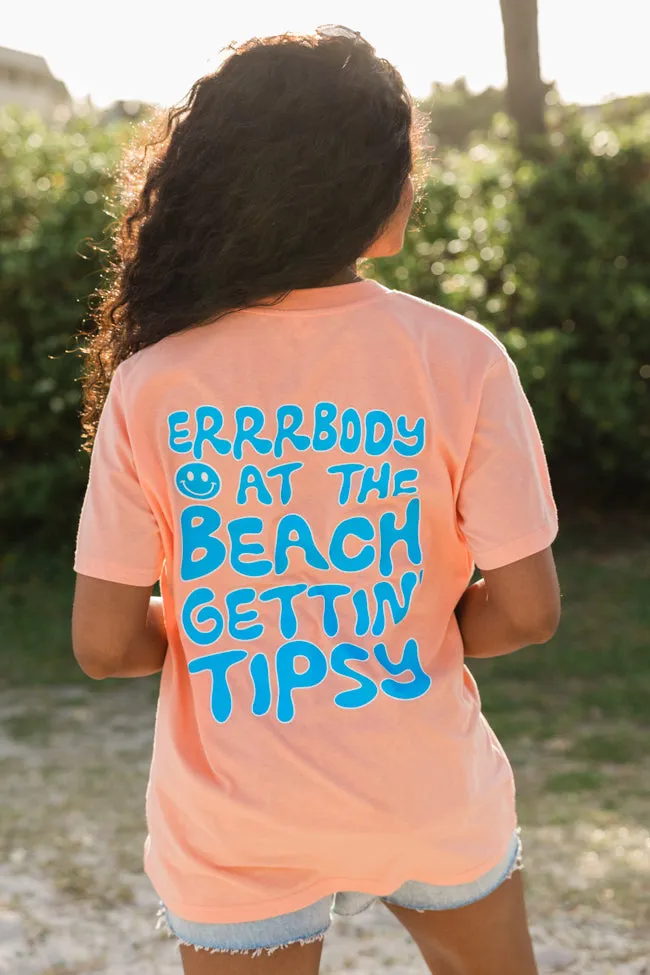 Errrbody At The Beach Coral Oversized Graphic Tee sold by Pink Lily