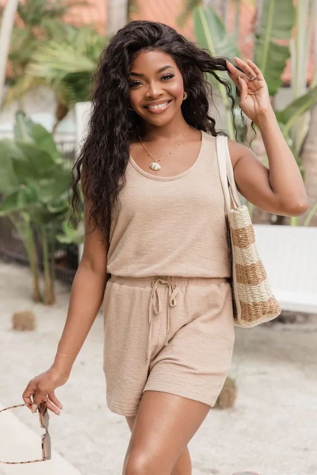 Future Plans Taupe Knit Romper FINAL SALE sold by Pink Lily