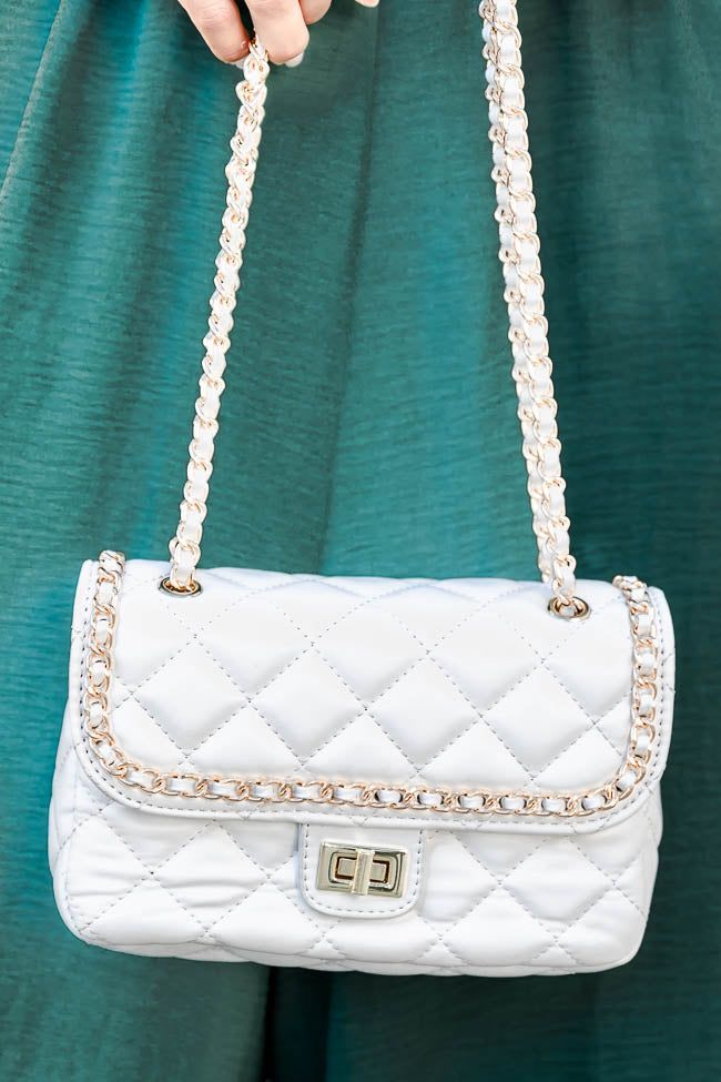 Rude Awakening White Quilted Crossbody Purse sold by Pink Lily product image thumbnail 4