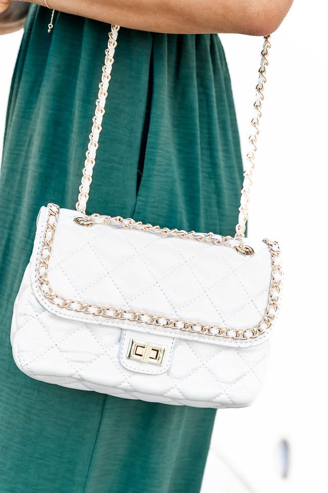 Rude Awakening White Quilted Crossbody Purse sold by Pink Lily product image thumbnail 3