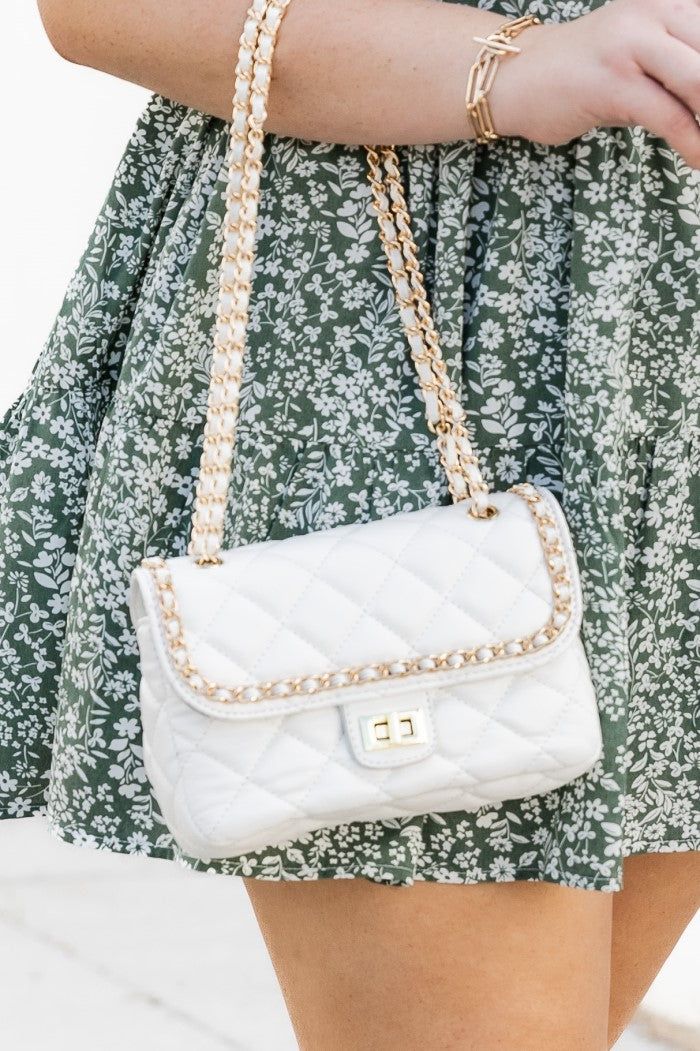 Rude Awakening White Quilted Crossbody Purse sold by Pink Lily product image thumbnail 2