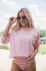 Lake Weekend Light Pink Oversized Graphic Sweatshirt sold by Pink Lily