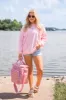 Lake Weekend Light Pink Oversized Graphic Sweatshirt sold by Pink Lily