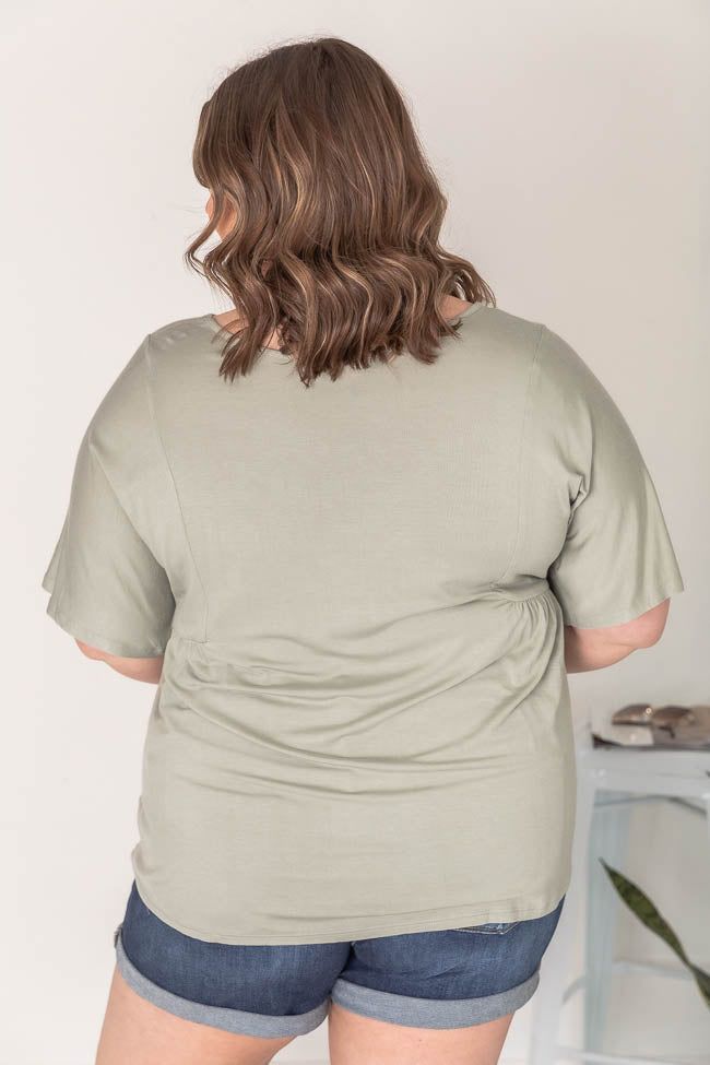 Happiest Here Sage V-Neck Blouse FINAL SALE sold by Pink Lily product image thumbnail 16