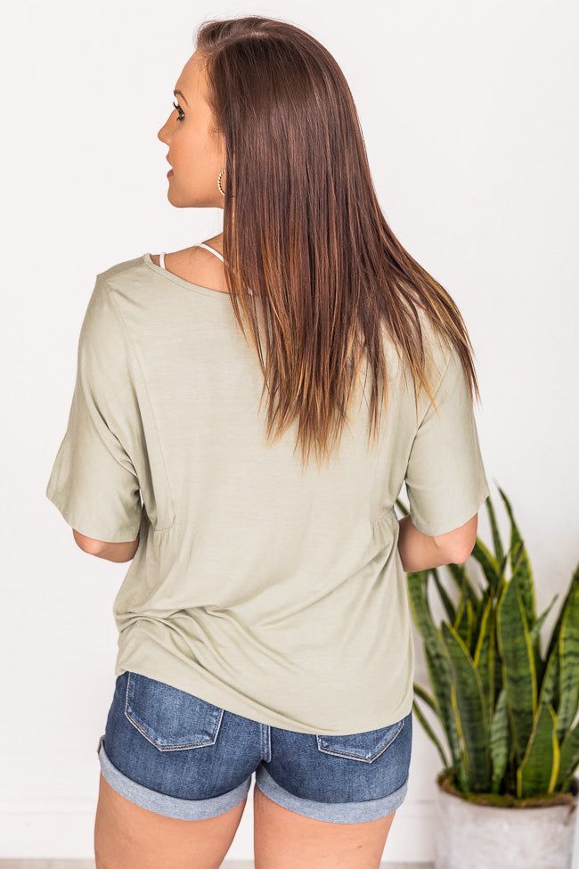 Happiest Here Sage V-Neck Blouse FINAL SALE sold by Pink Lily product image thumbnail 8
