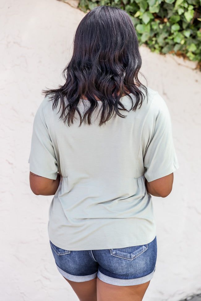 Happiest Here Sage V-Neck Blouse FINAL SALE sold by Pink Lily product image thumbnail 12