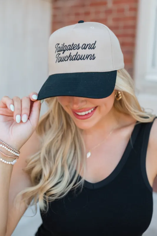 Tailgates And Touchdowns Black and Khaki Hat sold by Pink Lily