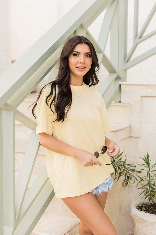 Sun Smiley Yellow Oversized Graphic Tee sold by Pink Lily product image thumbnail 2