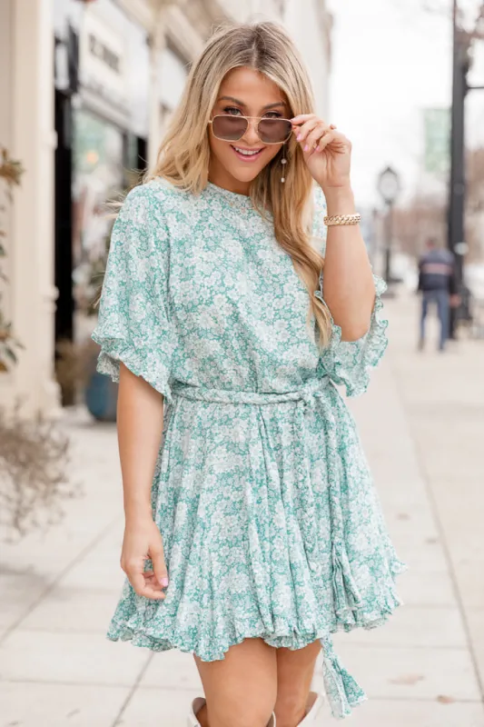 Brunch Plans Green Rope Detail Dress FINAL SALE sold by Pink Lily